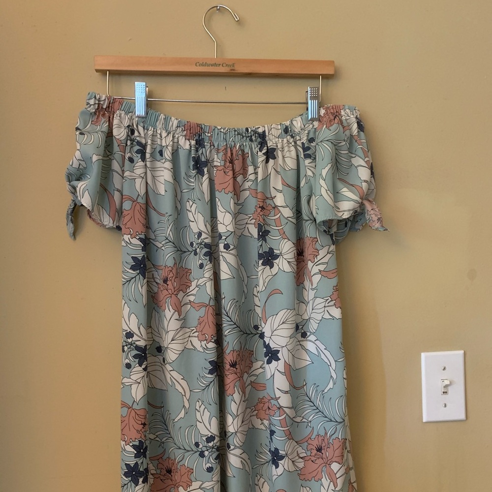 Beautiful Floral Off-the-Shoulder Dress